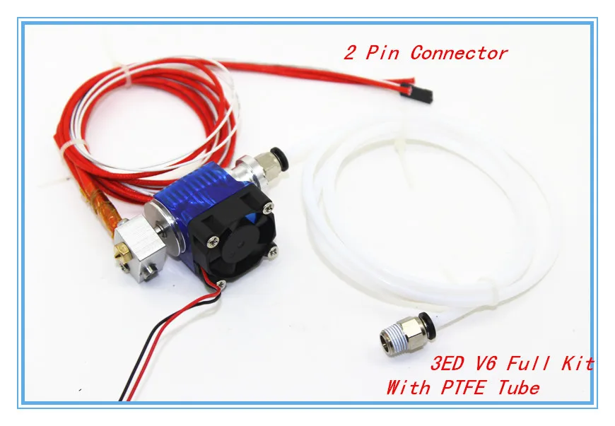 

3D Printer J-head Hotend with Single Cooling Fan for 1.75mm/3.0mm 3D v6 Bowden Filament Wade Extruder 0.2mm/0.3mm/0.4mm Nozzle