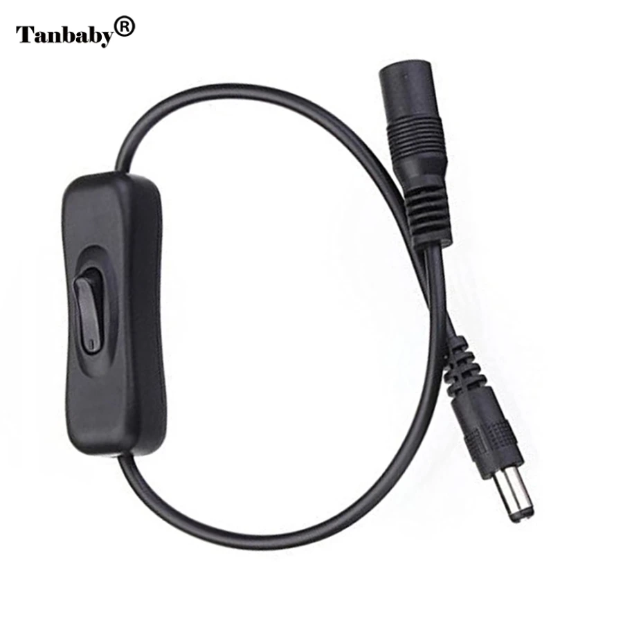 

Tanbaby 10Pcs 5.5*2.1mm DC In Line On Off Switch Jack Wire DC Female Male Power Cable Connector Plug adaptor For CCTV LED tape