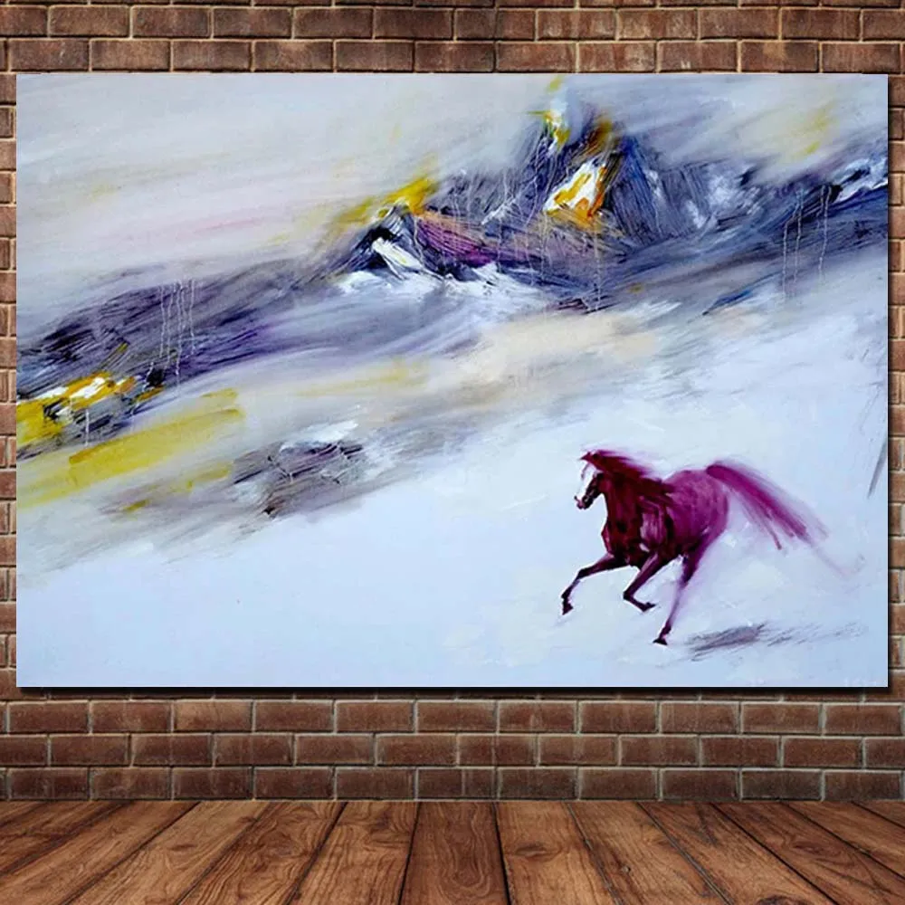 

Hand Painted Abstract Running Horse Canvas Oil Painting Abstract Wall Picture Painting For Living Room Bedroom Home Wall Decor