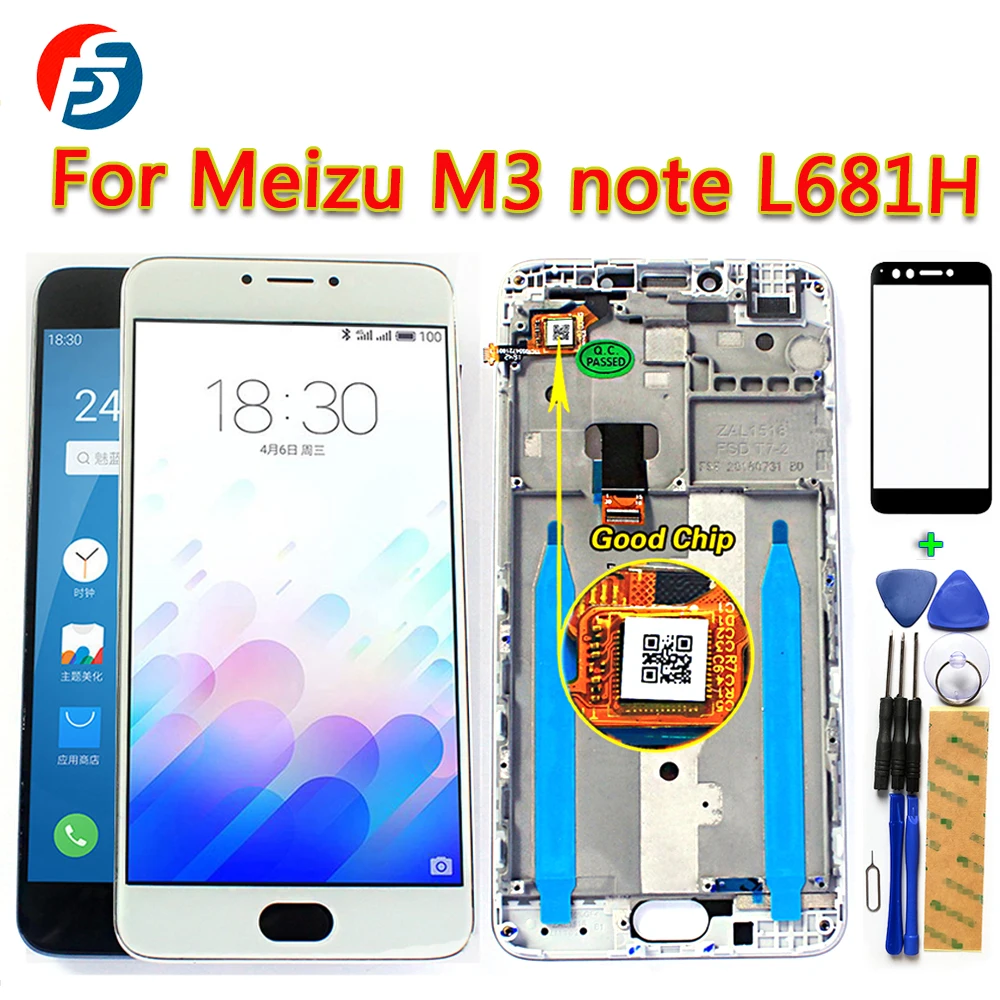 Fansu ЖК-дисплей для Meizu M3 Note L681H мобильный телефон 5 дюймов кодирующий