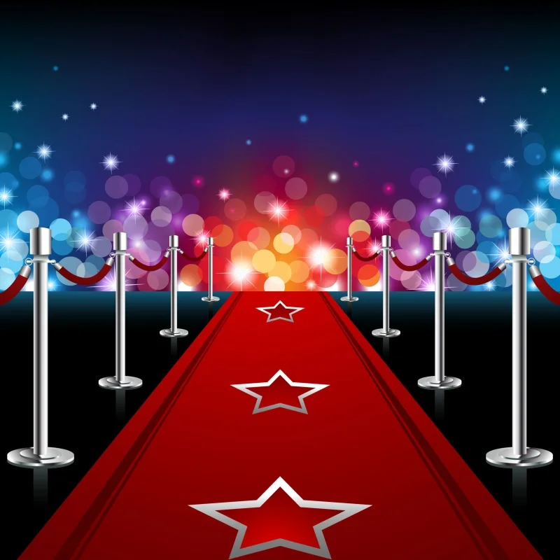 

Laeacco Stage Red Carpet Backdrops Glitter Polka Dots Railing Superstar Child Portrait Photo Backgrounds Photocall Photo Studio