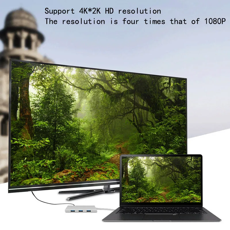 Док станция Fealushon с разъемом типа C HDMI USB концентратор питания для ноутбука Macbook Pro