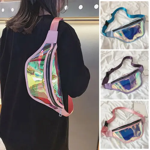المرأة محفظة تربط حول الخصر الليزر فاني الحقيبة السفر مهرجان حزام خصر الهاتف حقيبة محفظة السيدات الليزر الصدر الخصر حزم الهاتف المحمول حقيب...
