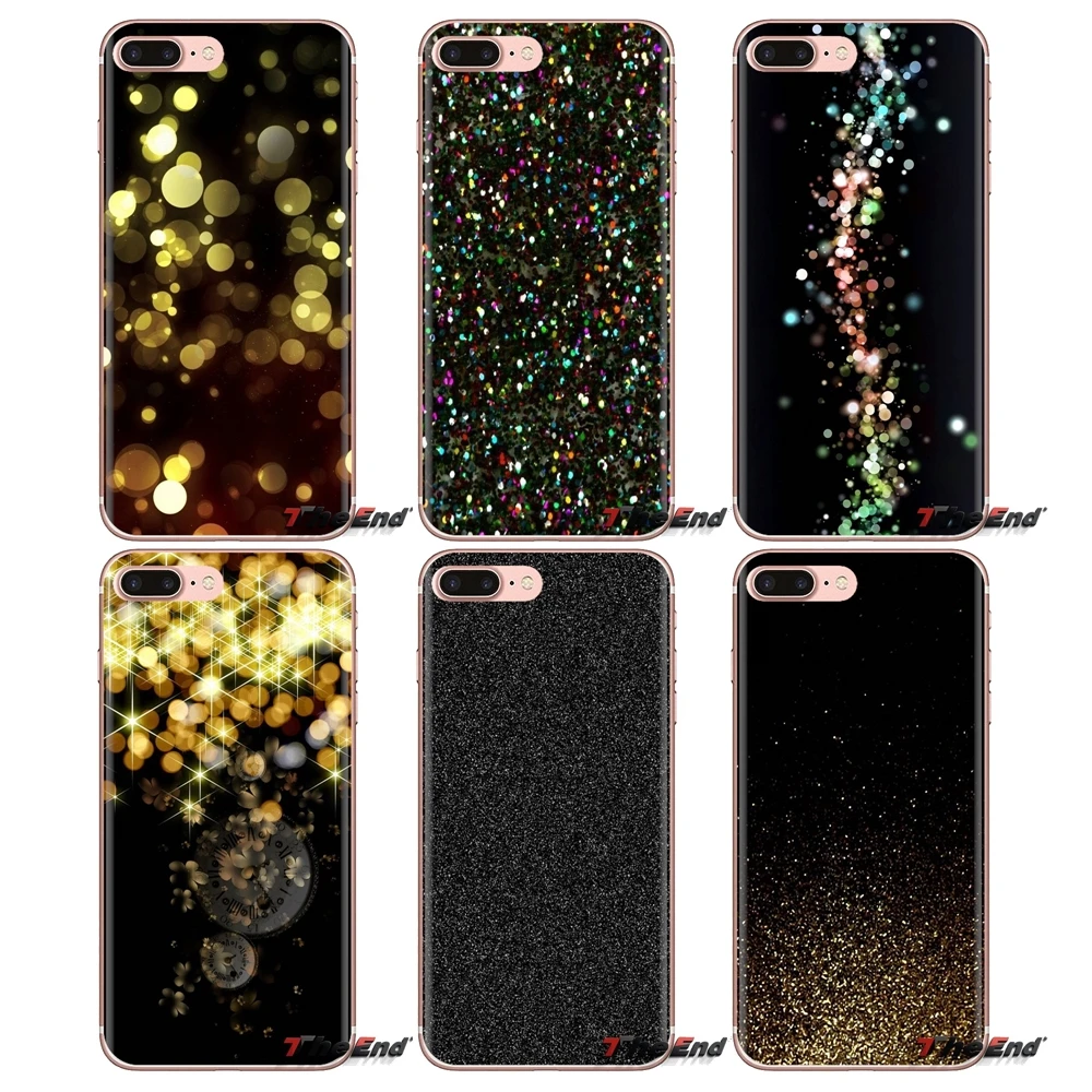Silicone Phone Skin Case Black Glitter sparkles Arting For Samsung Galaxy J1 J2 J3 J4 J5 J6 J7 J8 Plus 2018 Prime 2015 2016 2017 |