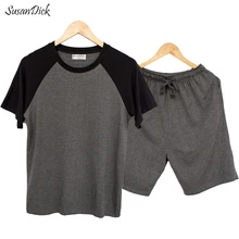 SusanDick Брендовые мужские сексуальные пижамы главное мягкие удобные модал Повседневное Домашняя одежда Человек сна шорты пижамный комплект 4XL