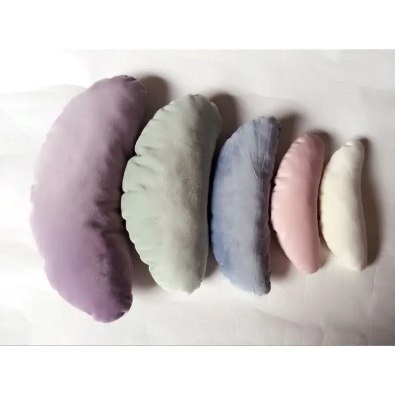 

White/Multicolor Cotton Newborn Infant Photo Props Moon Shape Baby Posing Positioner Beans Bag Baby Pillow Bedding 5Pcs/Set