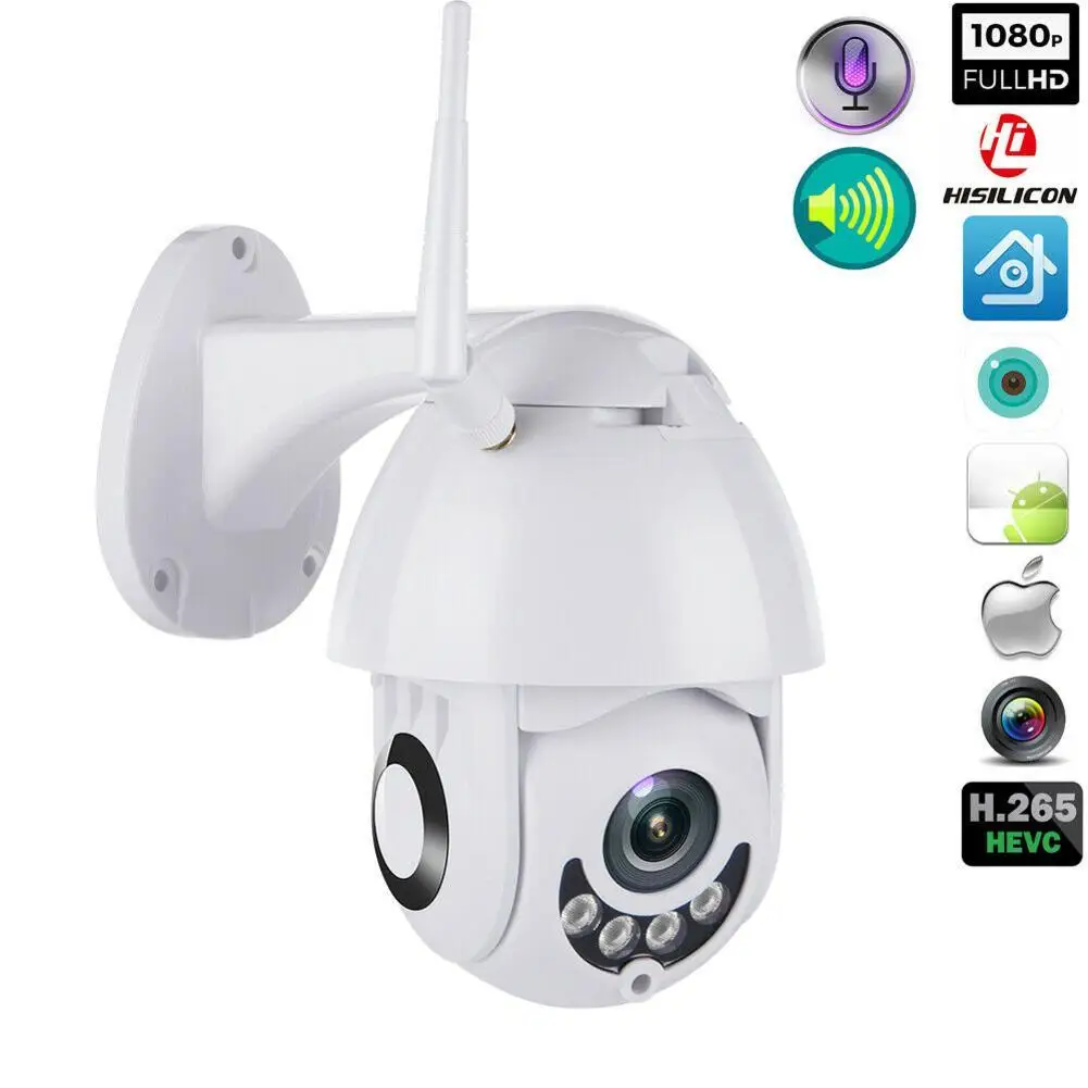 

2019 Full HD 1080P WiFi IP Camera Wireless PTZ Outdoor Speed Dome Security Camera App ICSee support Two Way Audio