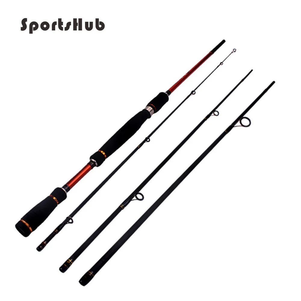 

SPORTSHUB 2.1M 2.4M 2.7M 4-Sections Carbon Fishing Rod River Lake Lure Rod EVA Handle Fiber Spinning Lure Rod Fishing FT0049