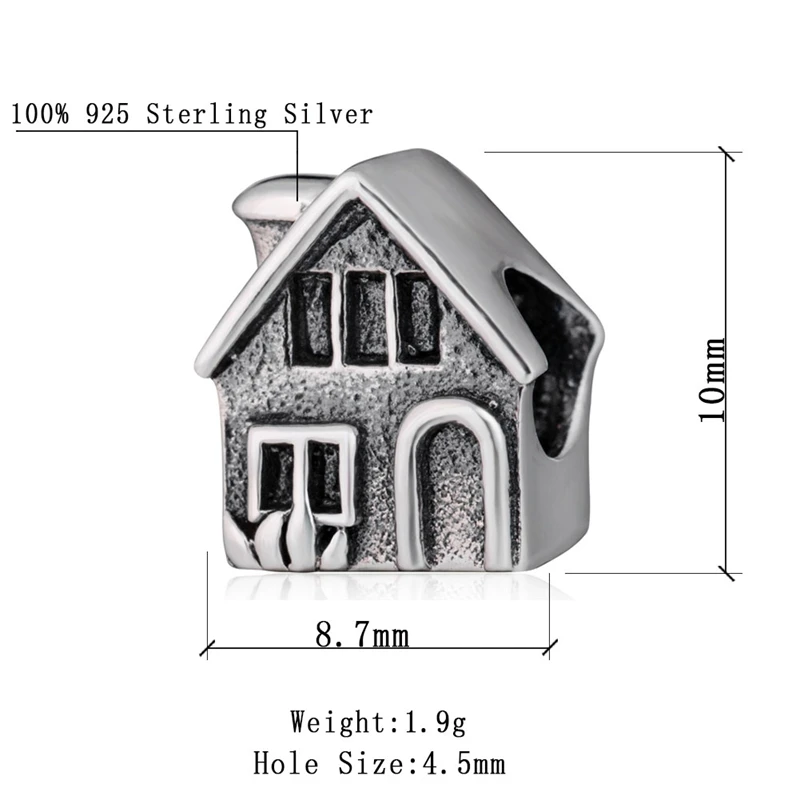 Choruslove I Love My House Шарм в античном стиле серебро 925 пробы бусина в виде домика fit Pandora женское семейное Серебро 925 браслет SS2555