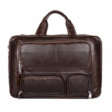 Гарантия натуральная коровья кожа Коричневый Мужской Уникальный дизайн портфели ноутбук сумка бизнес портативный дорожная сумка 7289C
