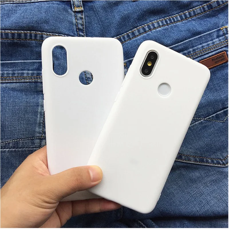 Белый чехол для Xiaomi Mi8 мягкая задняя крышка Mi 8 полностью матовые защитные