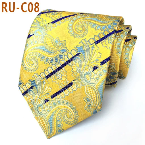RU-C08 67 цветов, шелковый галстук для мужчин, жаккардовый, 8 см, Модный Цветочный галстук, деловой галстук для свадебной вечеринки, галстук, подарок для Него - Цвет: RU-C08