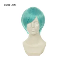 Ccutoo 1" короткий синий микс прямые синтетические волосы меч танец тукен ранбу Ичиго хитофури косплей полный парик