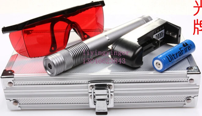 

AAA high powered Military green laser pointers 1000000mw 1000W 532nm burning match/pop balloon/burn cigarettes+5 caps+glasses