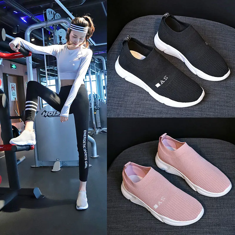 

Hot Sale Running Sports Shoes Breathable Slip-On Stability Women Flat Thick Bottom Shoes Ankle Boots Casual Platform Sport Shoes