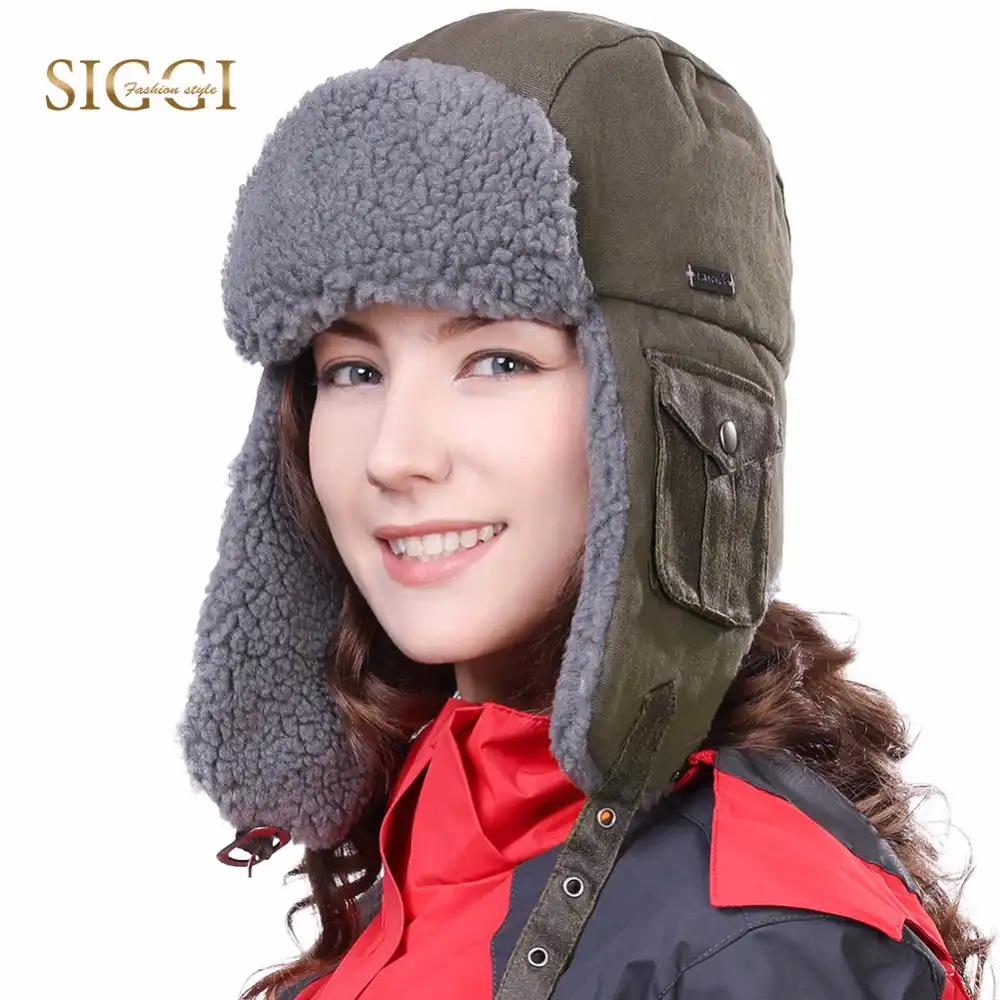 TRAPPER HATS RUSSIAN UNISEX MENS WOMENS WINTER WARM FUR LINED SHOWER PROOF HAT Q