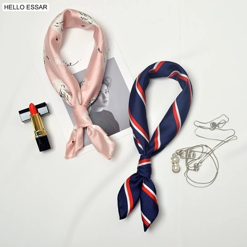 Korean version 50x50cm scarves small Kerchief Fashion Handle Bag Ribbon