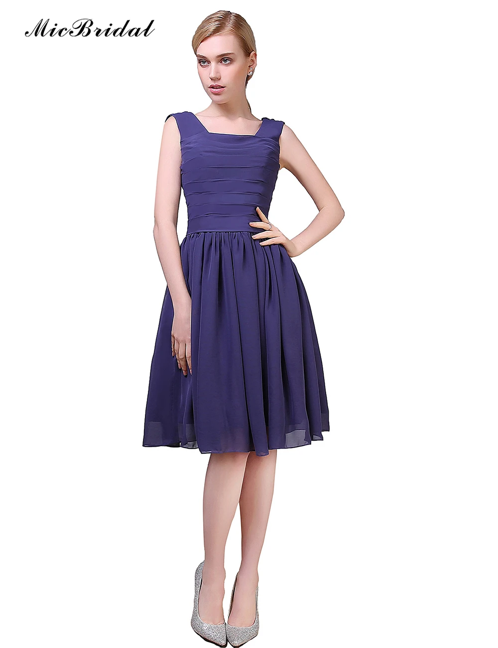 MicBridal Open Back Short Prom Dress for Teens Knee Length Special