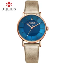 JULIUS 9 мм женские супер тонкие часы 30 м Водонепроницаемые Оригинальные качественные Relogio Feminino простые ручные часы женские JA-921 для дня рождения