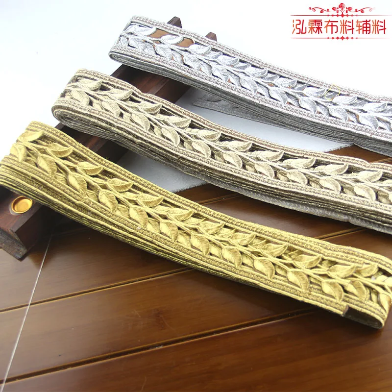 

Golden embroidery braid lace Gold or silver cotton lace Trim