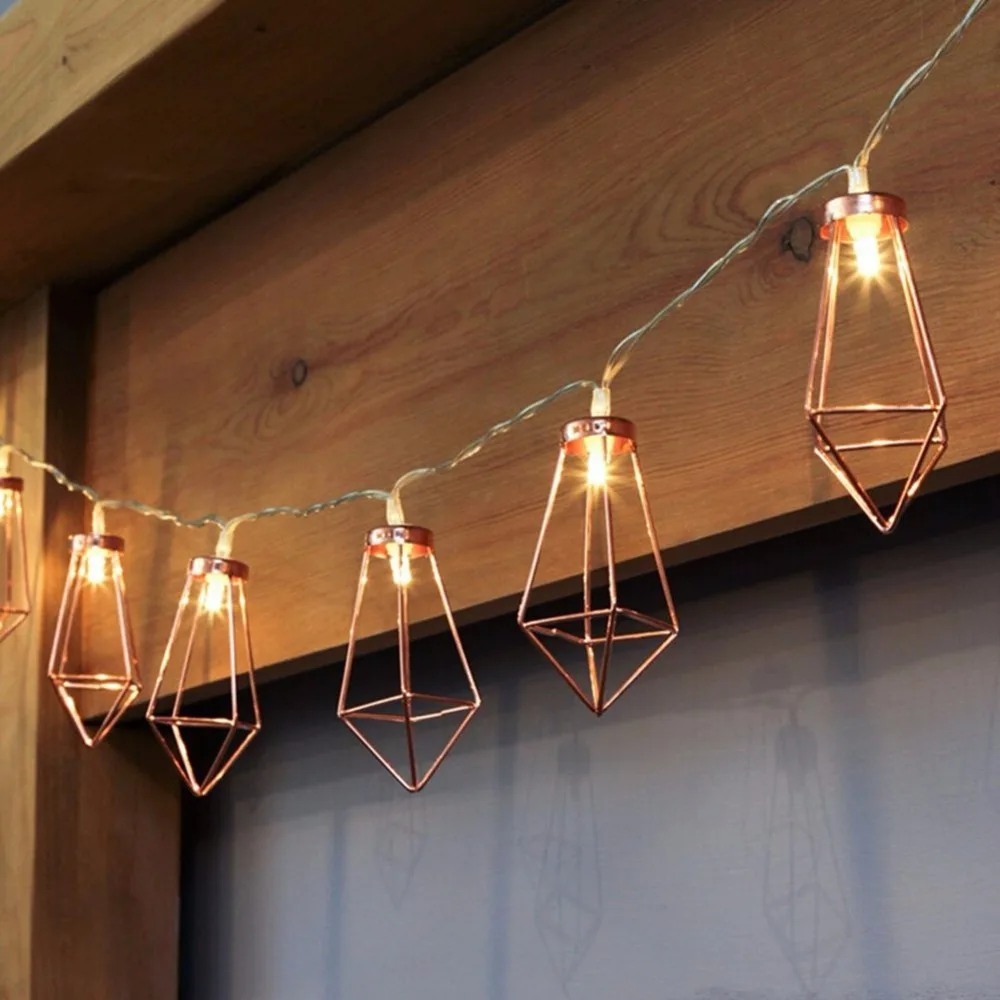 

Diamond Fairy Lights Battery Operated String Lights Geometric Shape Modern Lighting With Timer for Indoor Bedroom Wedding Party