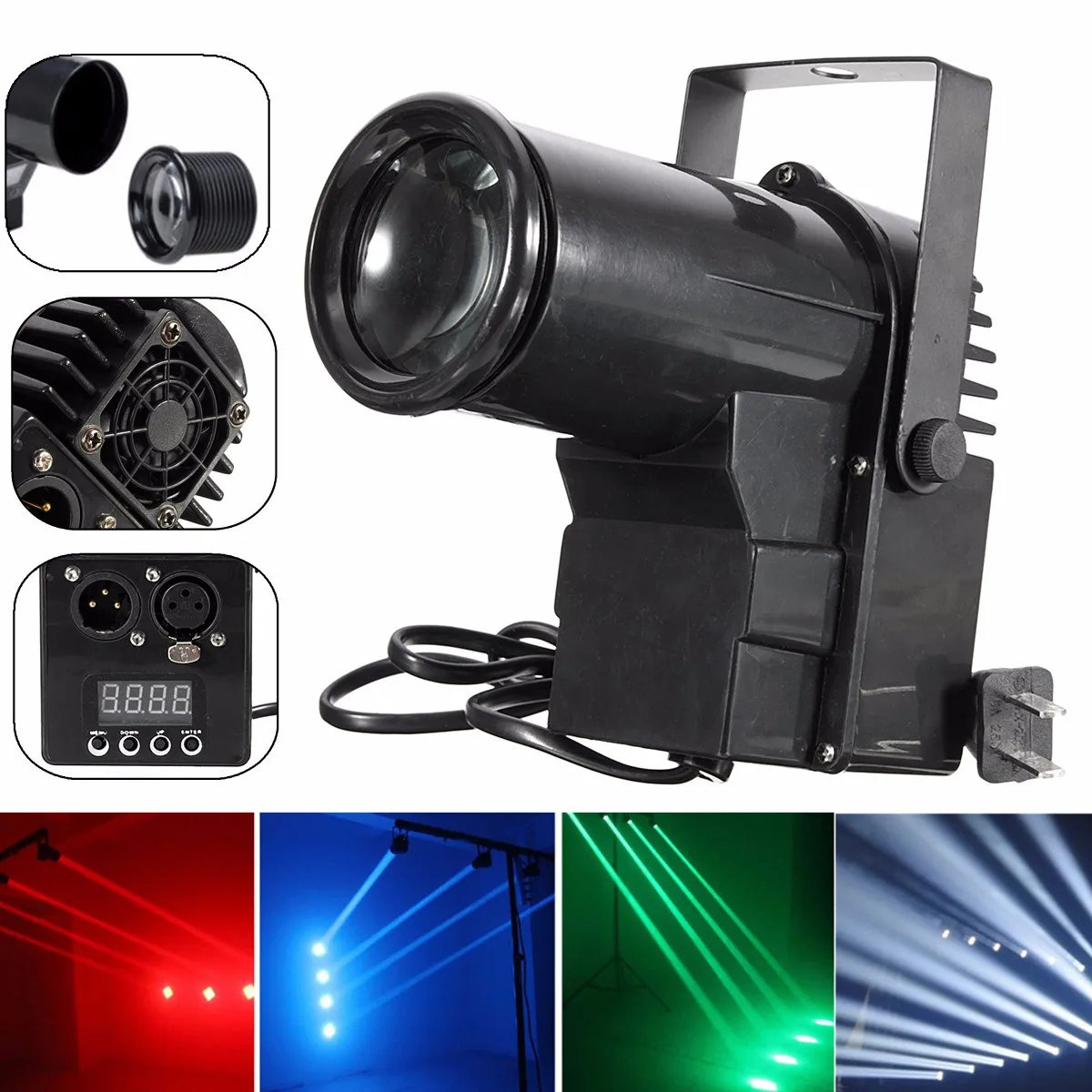 

Disco Light 15W LED DMX Laser Projector Sound Controll Lamp DJ Party Stage Light Effect RGBW Lumiere Christmas Decoration