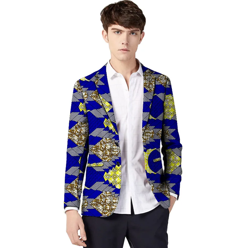 African clothing men's print blazers Ankara patterns slim fit suit jacket male blazers casual men outer wear Plus Size African clothing men's print blazers Ankara patterns slim fit suit jacket male blazers casual men outer wear Plus Size