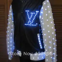 Со светящимися вставками куртка для производительности/светящиеся одежды/загораются костюмы/хип-хоп одежда