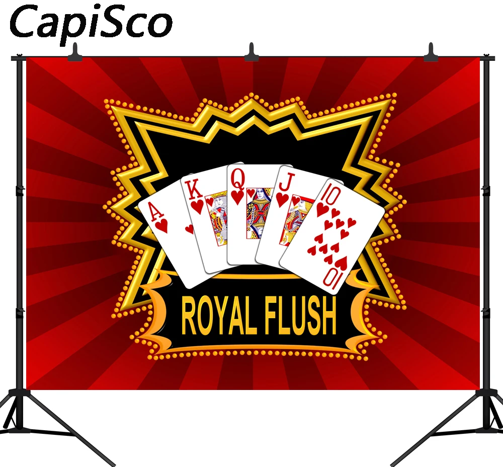

Capisco photography backdrop casino card Las Vegas Royal Flush background photobooth photoshoot printed portrait shooting
