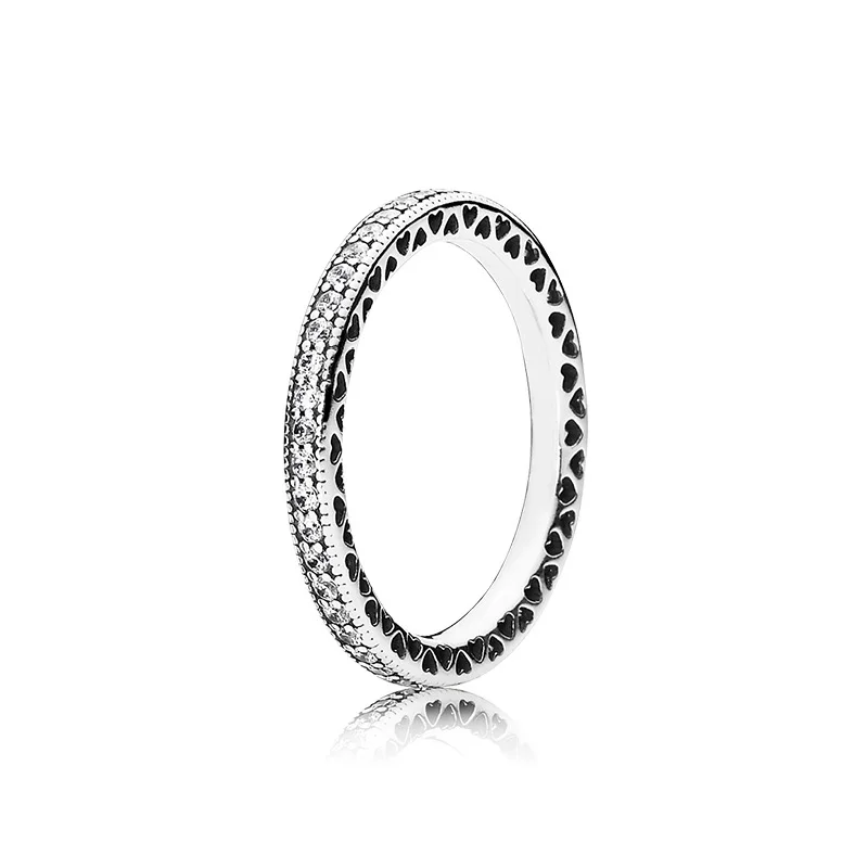 Серебряное кольцо амулеты вишни с кристаллом Diy круглое сердце к сердцу кольцо для женщин ювелирные изделия с жемчугом 6 Размер - Цвет основного камня: HR180