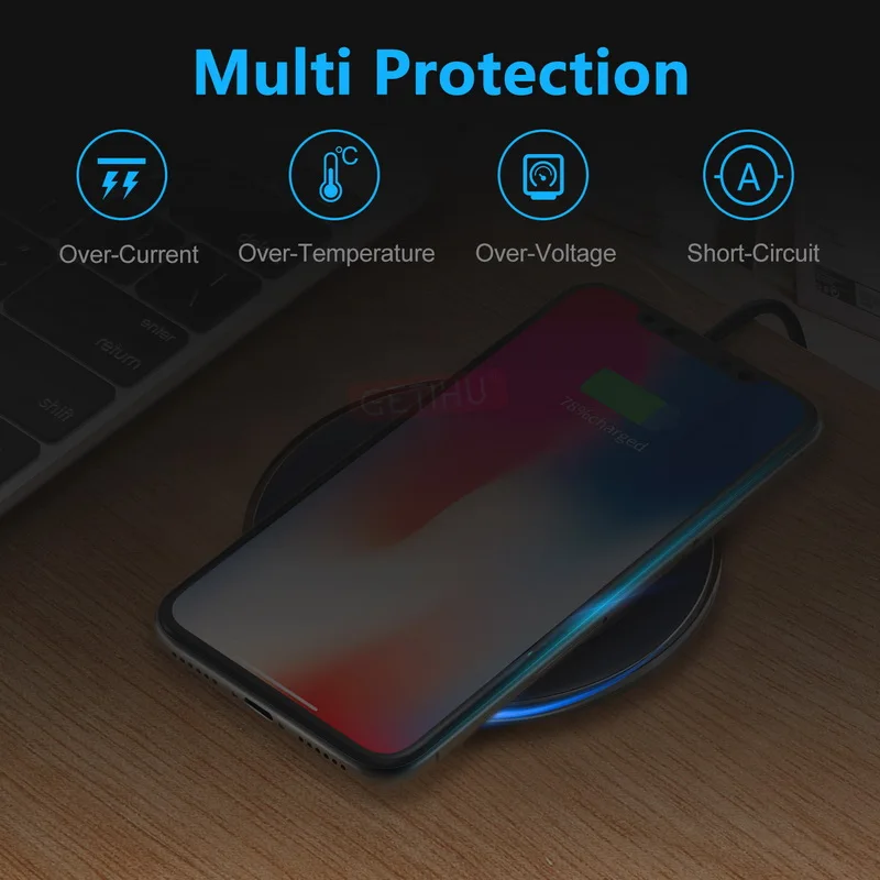Беспроводное зарядное устройство GUTIHU Qi для samsung Galaxy S7 S6 Edge S8 S9 S10 Plus, беспроводная зарядная подставка для iPhone XS MAX XR, зарядка для телефона