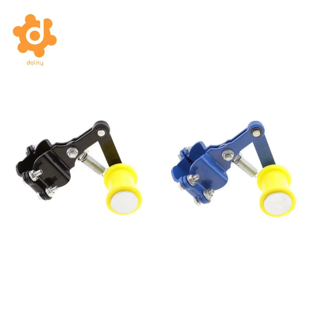2 Pieces Motorcycle Motorbike Chain Tensioner Bolt on Roller Adjuster Tool (Black & Blue)