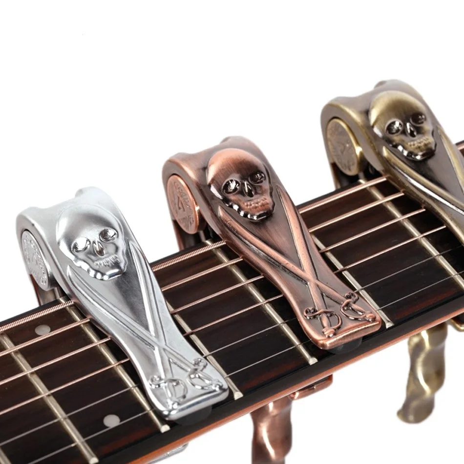 

Alice A007G A007H Aluminum Alloy Metal Crocodile Skull Folk Acoustic Guitar Capo Professional Clamp 6 Colors Free Shipping