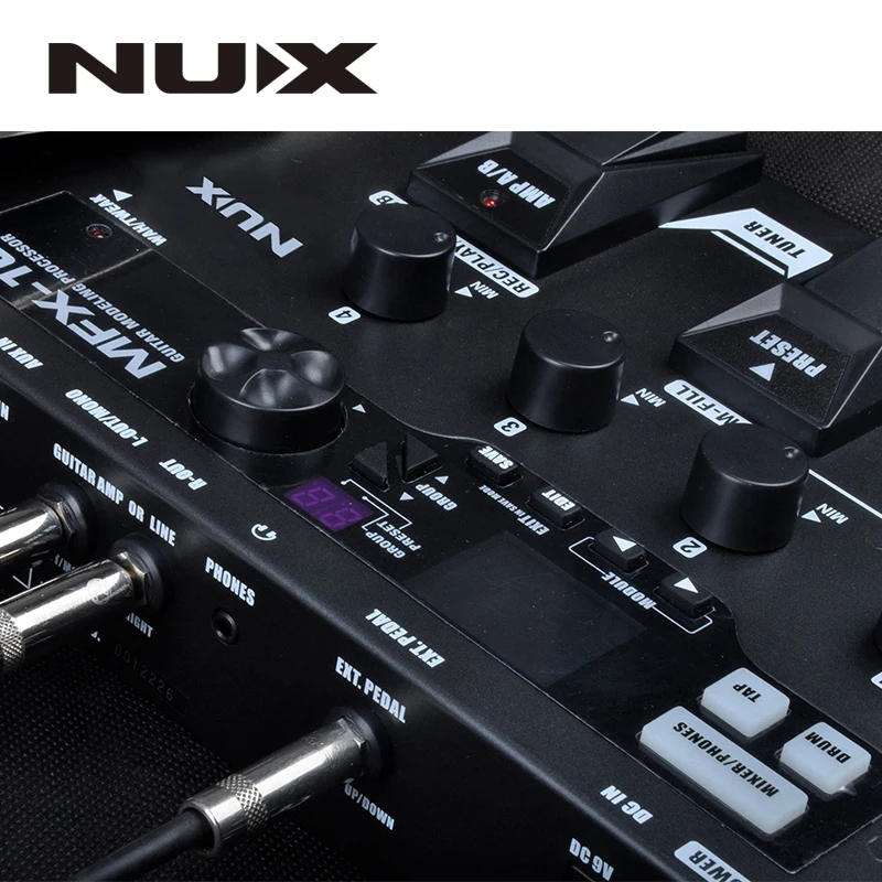 NUX MFX-10 мульти-процессор эффектов гитарная педаль, 55 типов эффектов, AUX-in, ЖК-дисплей