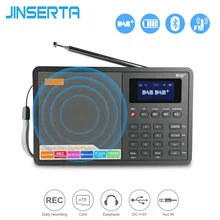 JINSERTA портативный DAB+ Радио Мини fm-приемник 1," дисплей беспроводной Bluetooth музыкальный плеер Поддержка сна и повтора будильника