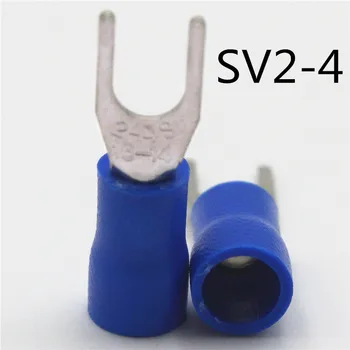 

1000pcs SV2-4 Pre Insulated Wiring Cold pressed Terminals Sleeve Furcate Y-U-type terminals Brass for AWG16-14 Thickness 0.6MM