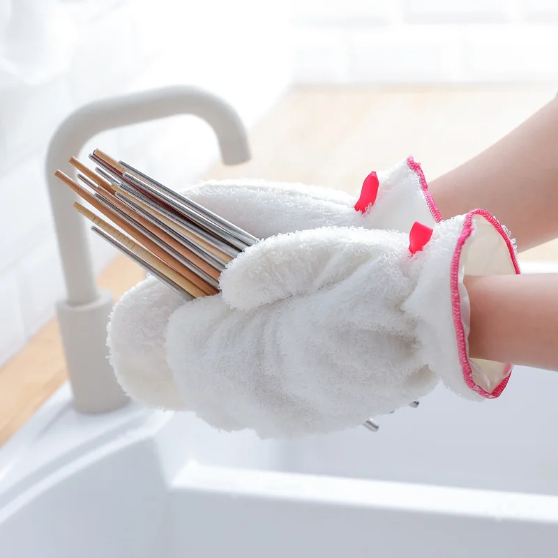 Бамбуковые волокна PEVA водонепроницаемые Тряпичные перчатки противоскользящие для мытья посуды без масла перчатки для домашней кухни бытовые перчатки инструменты для чистки