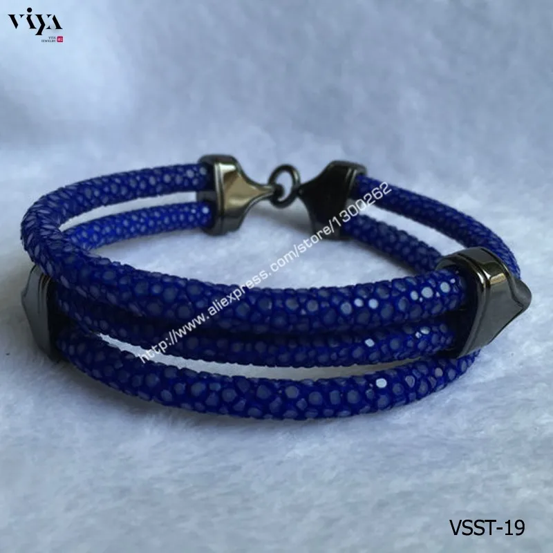 Genuine Stingray Skin leather bracelet Men-VSST-19-1 (16)