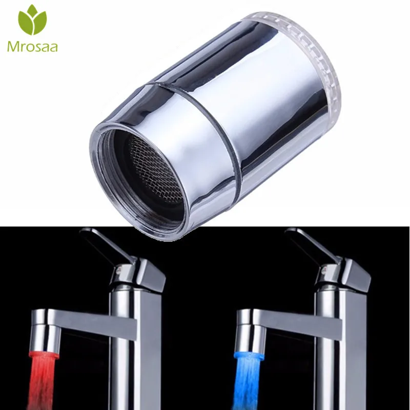 Mrosaa Water Faucet Head 7 Colors Changing LED Light Kitchen Bathroom