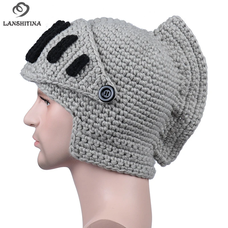 

Autumn Winter Rome Rider Unisex Beanie Soft Warm Handwork Knitted Cap Fashion Men Women Beanie Skull Gladiator Mask Caps Gorro