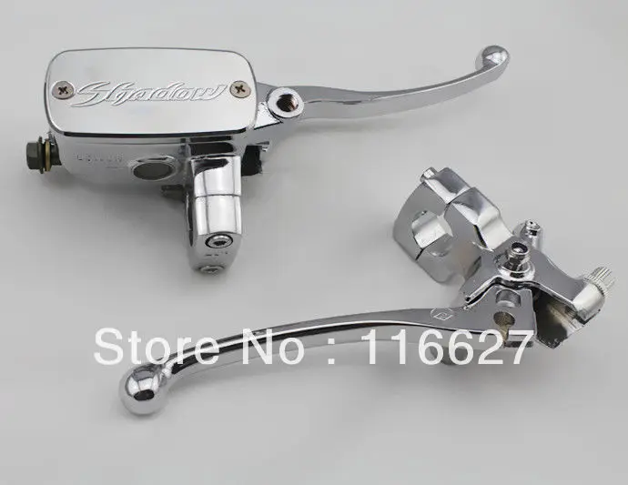 

Freeshipping Freeshipping Chrome 1" Handlebar Control Reservoir Brake 14mm Shadow Clutch Lever Motorycycle