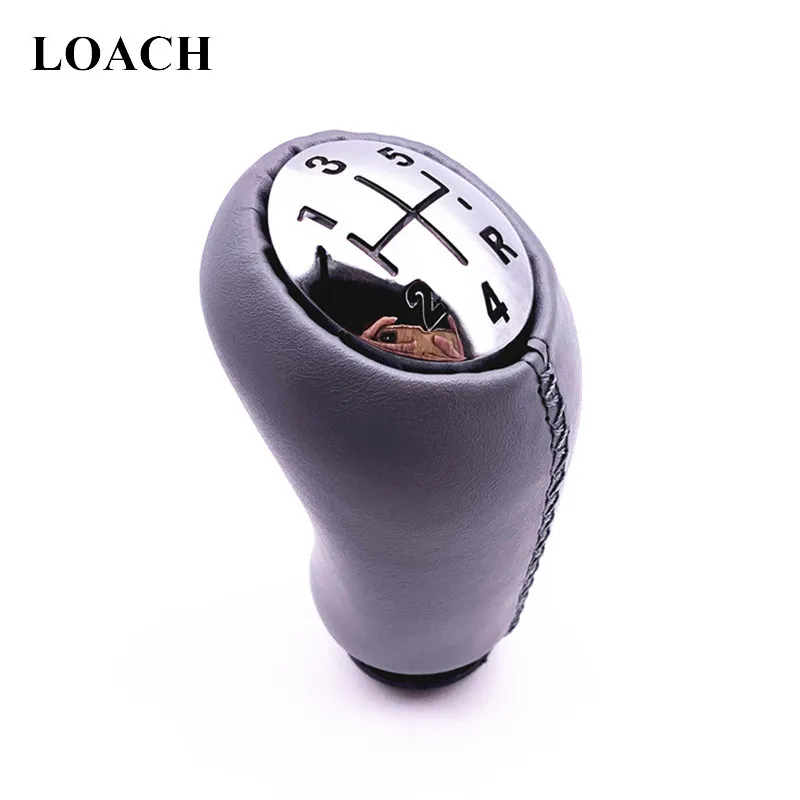 

Gray Leather Chromed MT Gear Shift Knob for Renault Scenic II MK2 Megane 2 MK2 MK Clio III MK3 Shifter Stick Headball Pen Ball