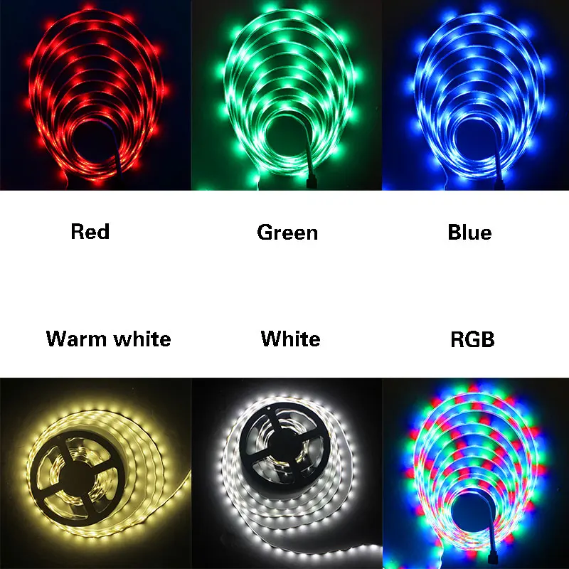 5M 300Leds Non-waterproof RGB Led Strip Light 3528 DC12V 60Leds/M Flexible Lighting String Ribbon Tape Lamp Home Decoration Lamp