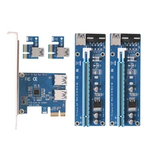 PCI-Express à Double USB 3.0 Convertisseur Carte et Double PCI-E broches Adaptateur Carte avec SATA 15Pin-4Pin Câble D’alimentation pour BTC l’exploitation minière