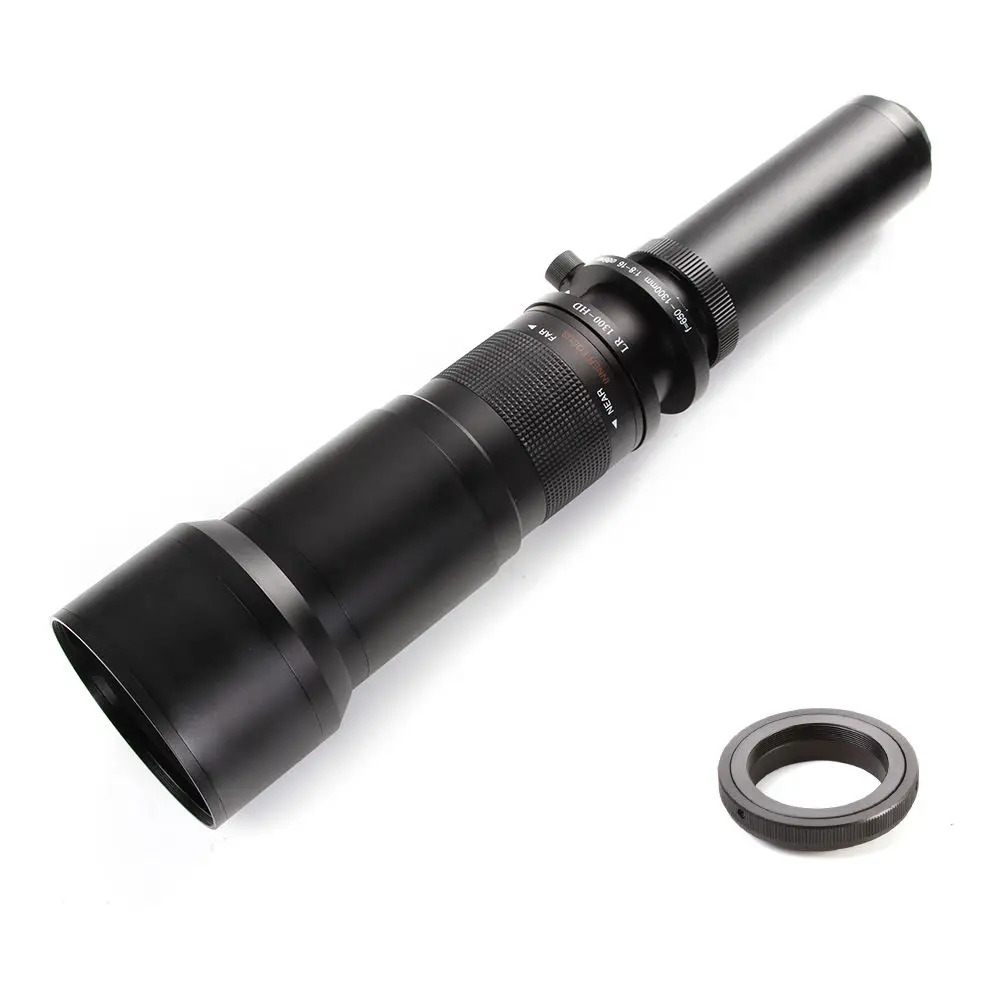 

650-1300mm f8.0-16 Manual Focus Telephoto Zoom Lens T Mount Adapter for Canon Nikon Sony Pentax Olympus Cameras