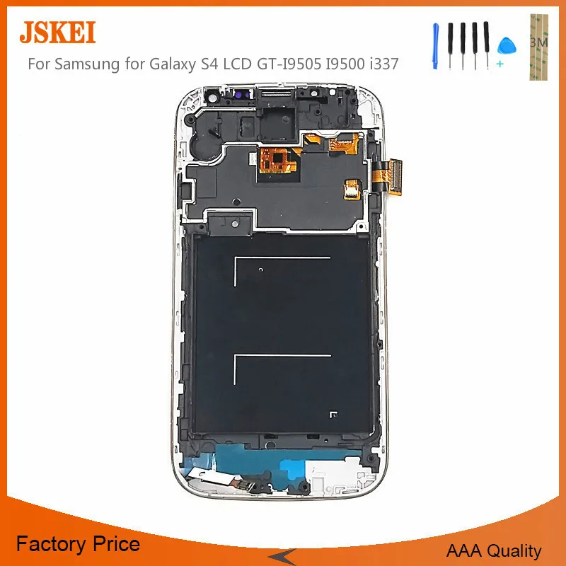 Для Samsung Galaxy S4 LCD GT-I9505 I9500 i337 сенсорный экран дигитайзер с рамкой можно