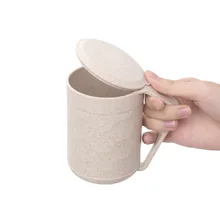 Волокна пшеницы Кубок творческий подарок пшеницы двухцветный стакана воды офис ручной чашка с крышкой