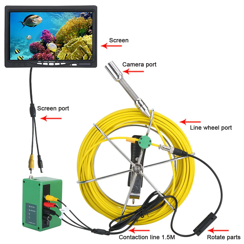  7inch 22mm WiFi Wireless DVR Pipe Inspection Video Camera 20M IP68 Waterproof Drain Pipe Sewer Insp