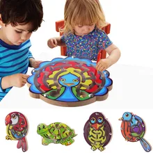 Детский Магнитный лабиринт, игрушка для детей деревянный животные пазл игра игрушка Ранний Образовательный мозговой Тизер Игрушка интеллектуальная головоломка