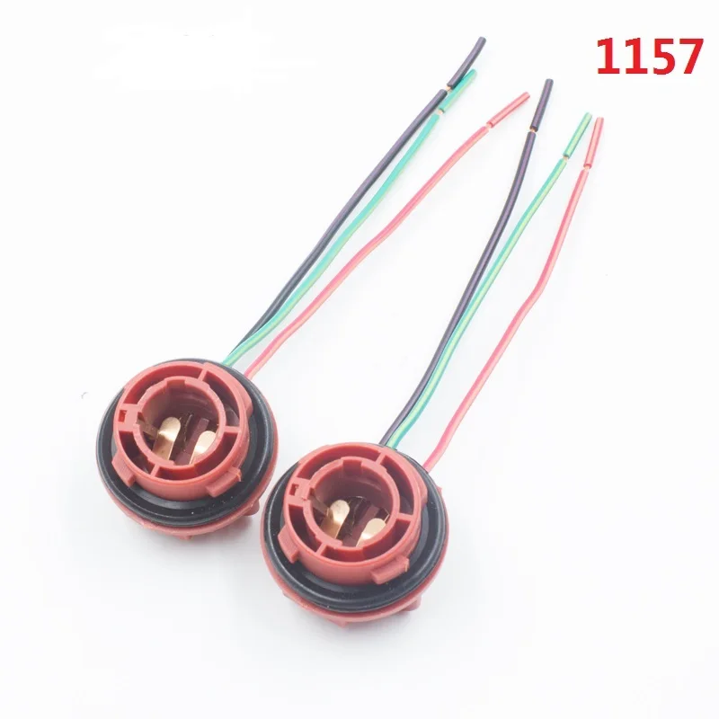 Rockeybright 1158 2057 2357 Plug Wiring Harness Sockets For Turn Signal Light Bulb 1157 bulb holder adapter wires cable relay